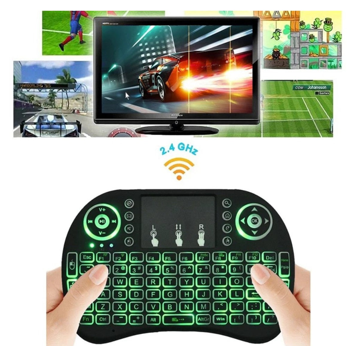 Mini Teclado Sem Fio Para Smart TV e PC